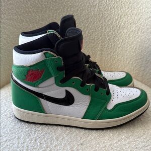 Green and White High-Top Sneakers